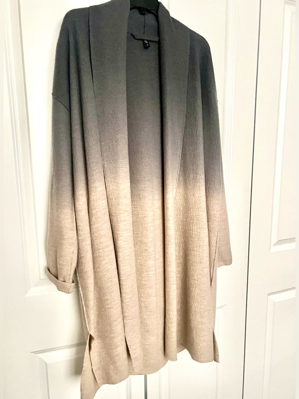 Eileen Fisher Ombre Boiled Wool Open Coat, Size Small - Picture 6 of 14